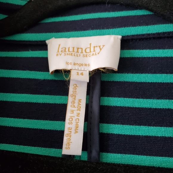 Laundry Shelli Segal Preppy Nautical Kelly Green Old Money Stretch Blazer 14 - Picture 4 of 7